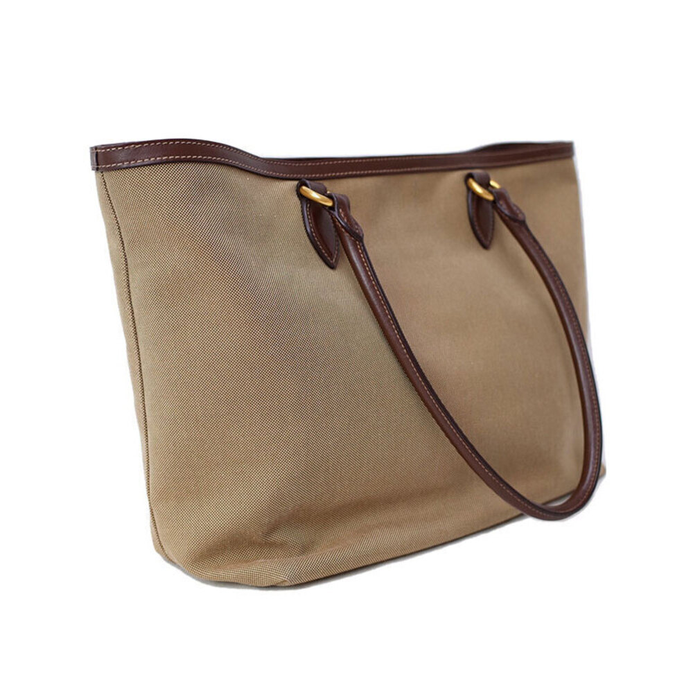 Prada Logo Jacquard Tote Bag beige brown canvas - Picture 2 of 9